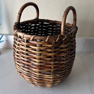 Vintage Farmhouse Gathering Basket Bamboo